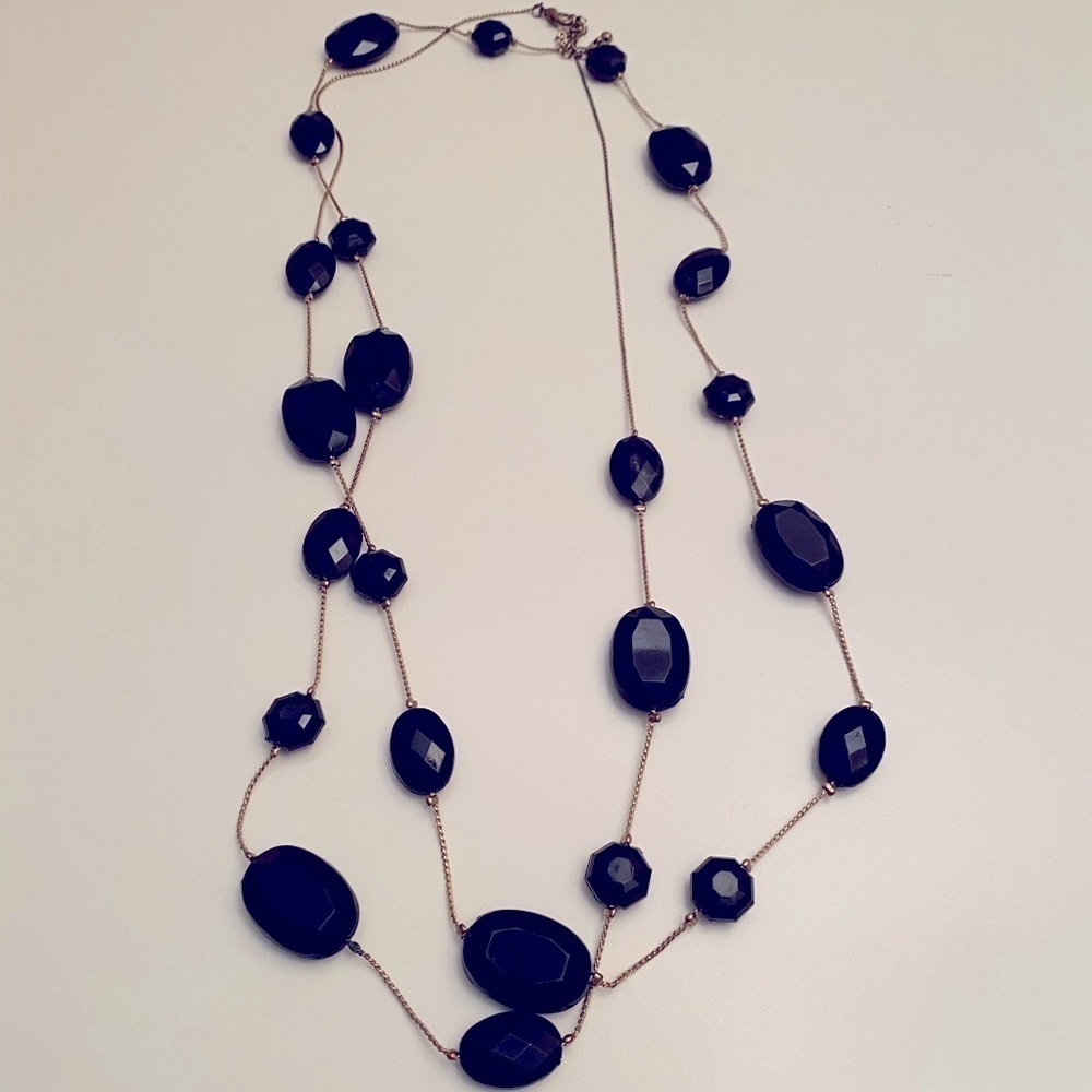 Black gem statement necklace